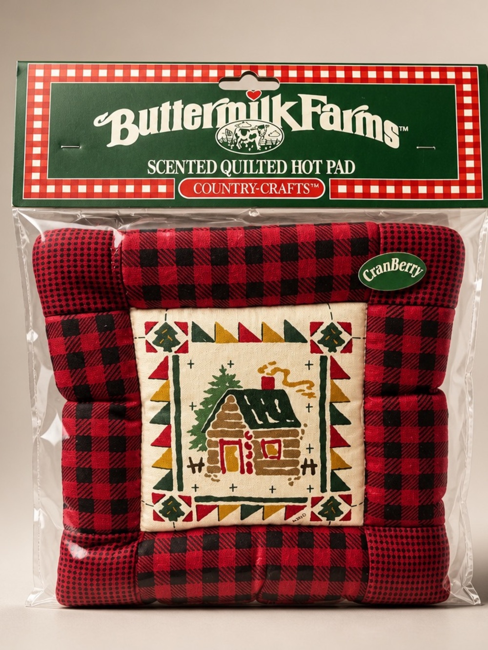 Cranberry Red Quilted Holiday Hot Pad